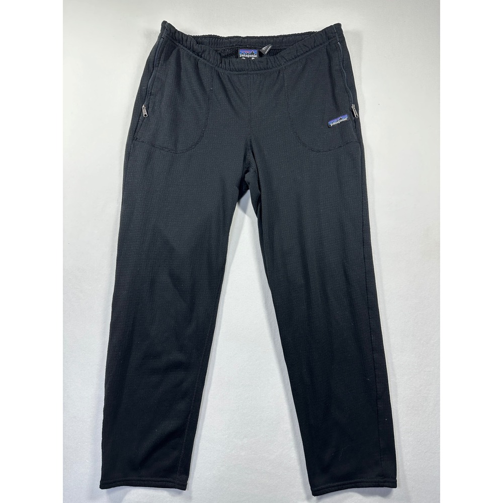 Vintage Patagonia Regulator Polartec Fleece Pants Black Mens Mโ Made in USA 90s